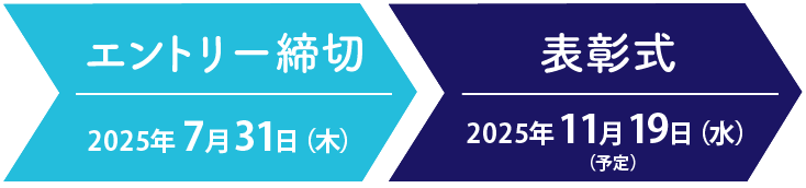 エントリー締切 2025年7月31日(木) 表彰式 2025年11月19日(水)(予定)