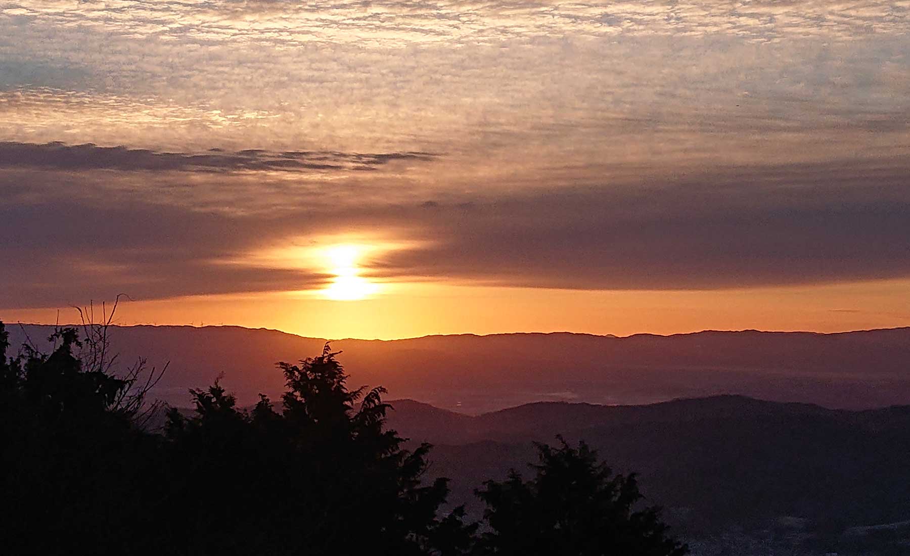 三重県伊賀市の夕焼け