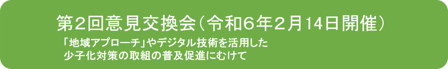 第２回意見交換会（令和６年２月14日開催）「地域アプローチ」やデジタル技術を活用した
少子化対策の取組の普及促進にむけて